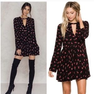 Free people black/red skater dress